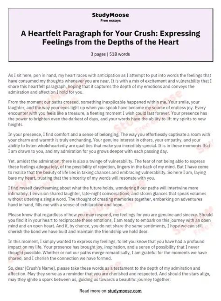 Crafting A Captivating Paragraph For Your Crush