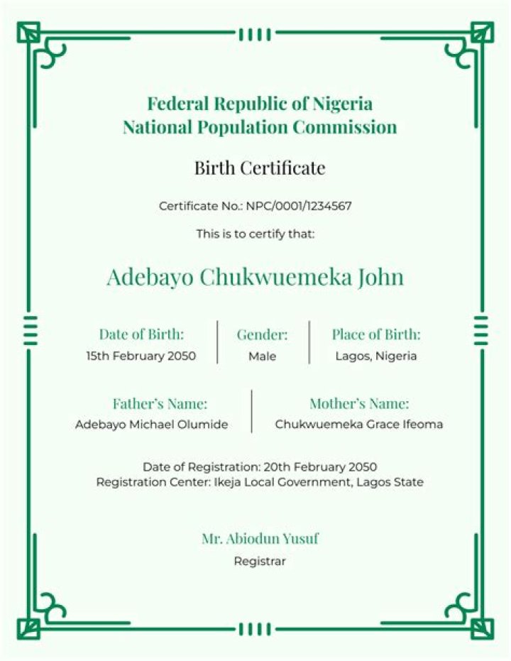 Your Guide To National Population Commission Birth Certificates In Lagos